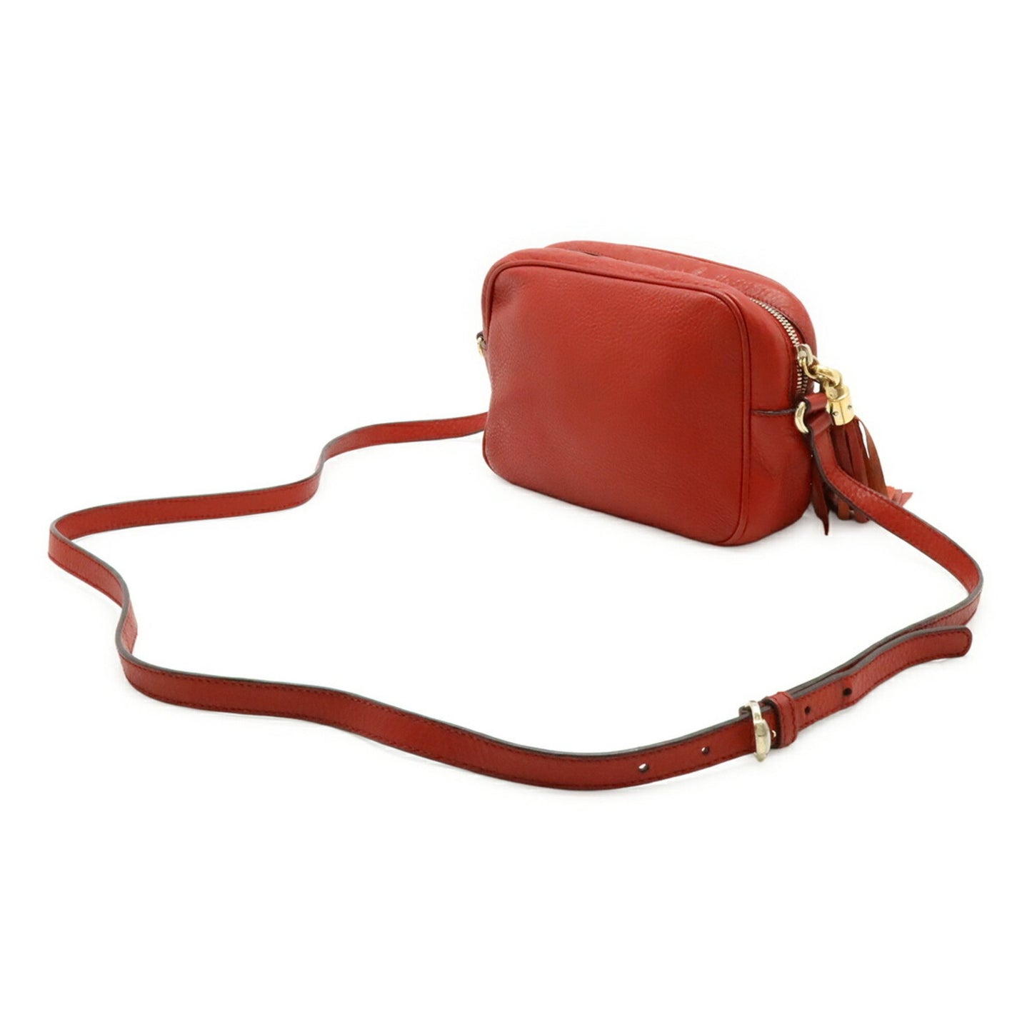 Gucci Soho Small Disco Tassel Shoulder Bag/Pochette In Red Leather
