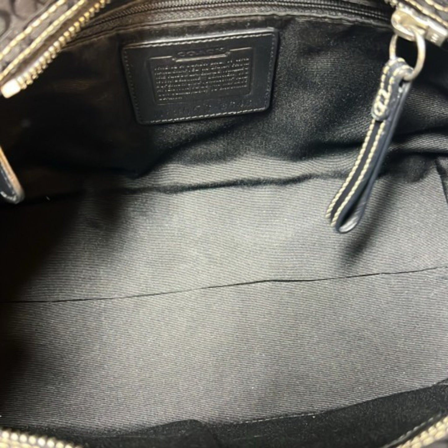 Coach Mini Signature Soho Double Pocket Handbag 3646 Black Canvas Leather (Mikunigaoka Store)
