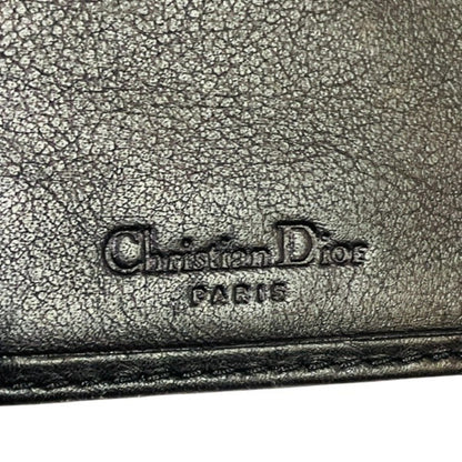 Christian Dior Dior Trotter Saddle D Charm Black Long Wallet Tri-Fold