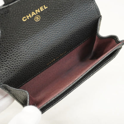 Chanel Matelasse Business Card Case In Caviar Leather