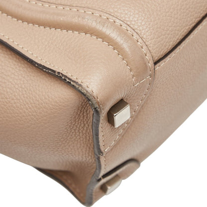 Celine Luggage Micro Shopper Handbag In Beige Leather