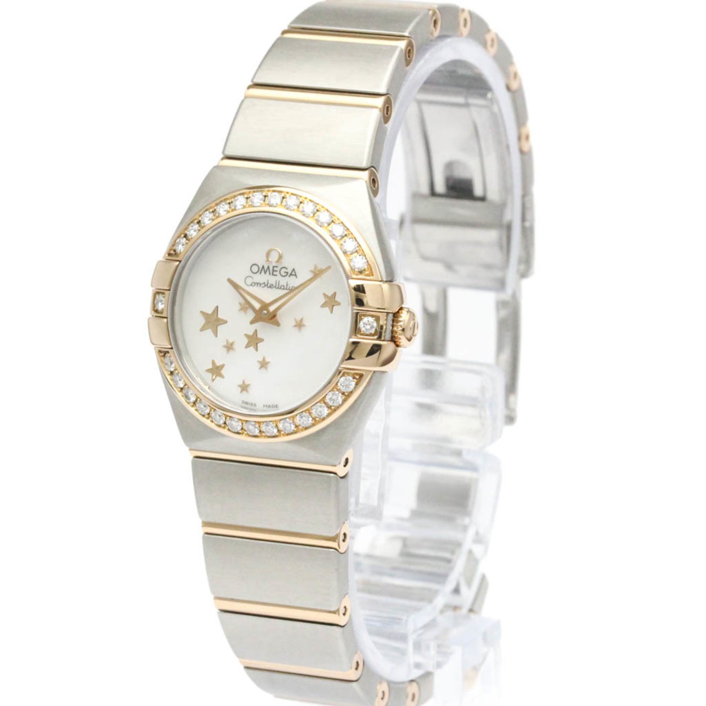 Omega Constellation Brush 18K Rose Gold Steel Watch 123.25.24.60.05.002 Polished