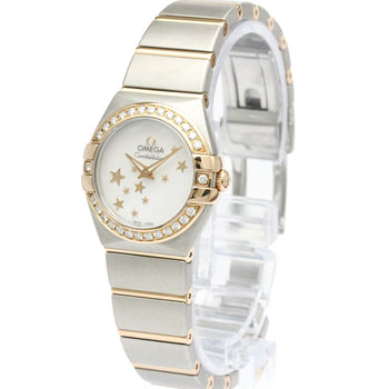 Omega Constellation Brush 18K Rose Gold Steel Watch 123.25.24.60.05.002 Polished