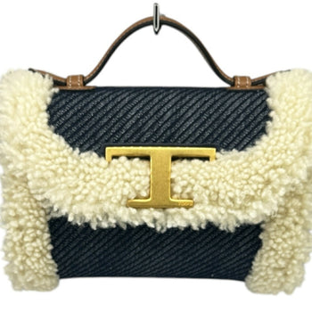 Tod'S Tods Shoulder Bag T Timeless Denim Sheepskin Blue Navy