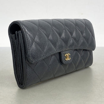 Chanel Matelasse Caviar Leather Long Wallet