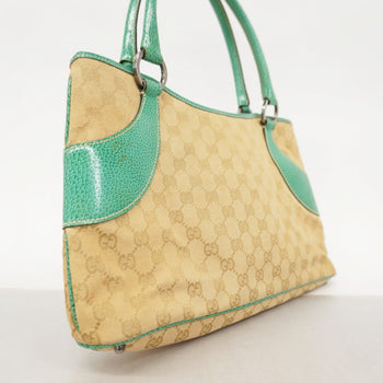 Gucci Tote Bag Gg Canvas 113015 Beige Green