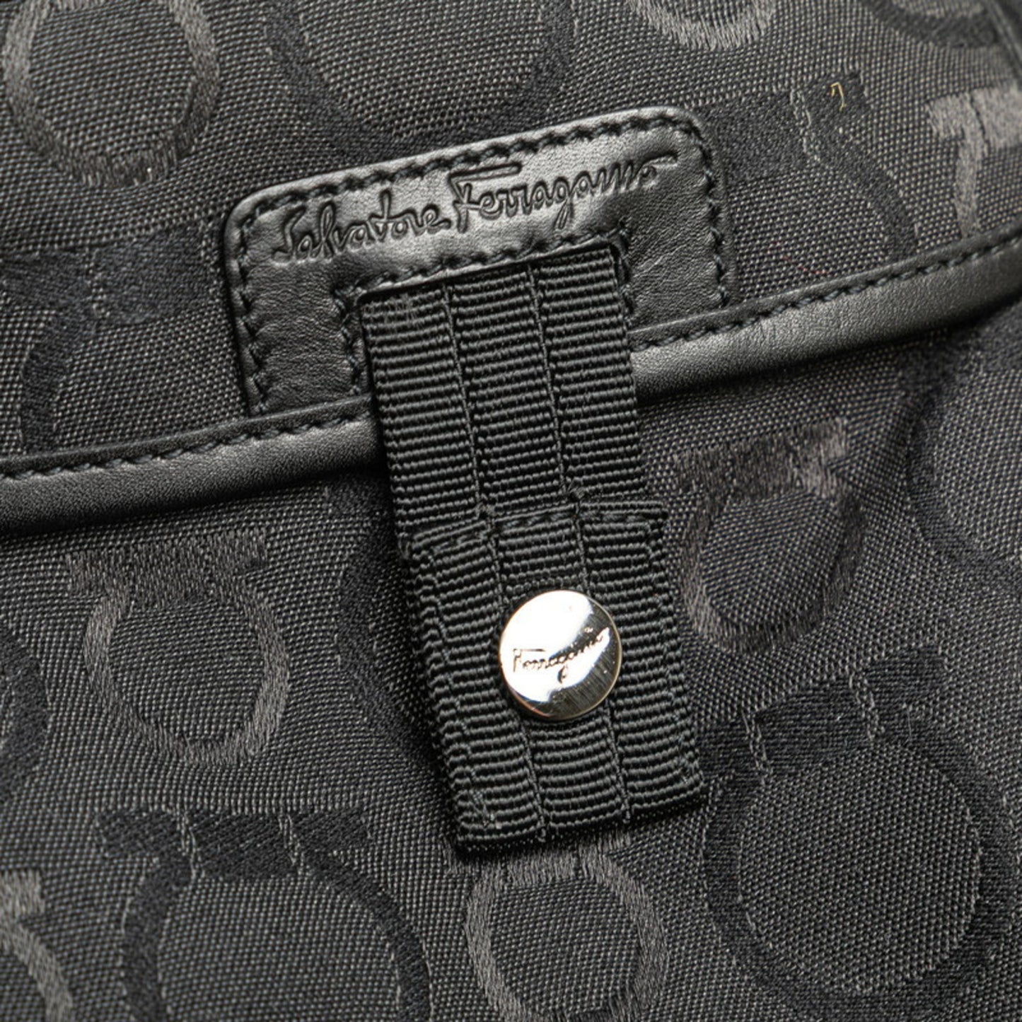 Salvatore Ferragamo Gancini Body Bag In Black Canvas