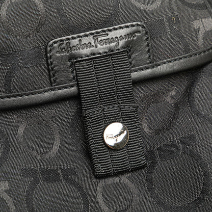Salvatore Ferragamo Gancini Body Bag In Black Canvas
