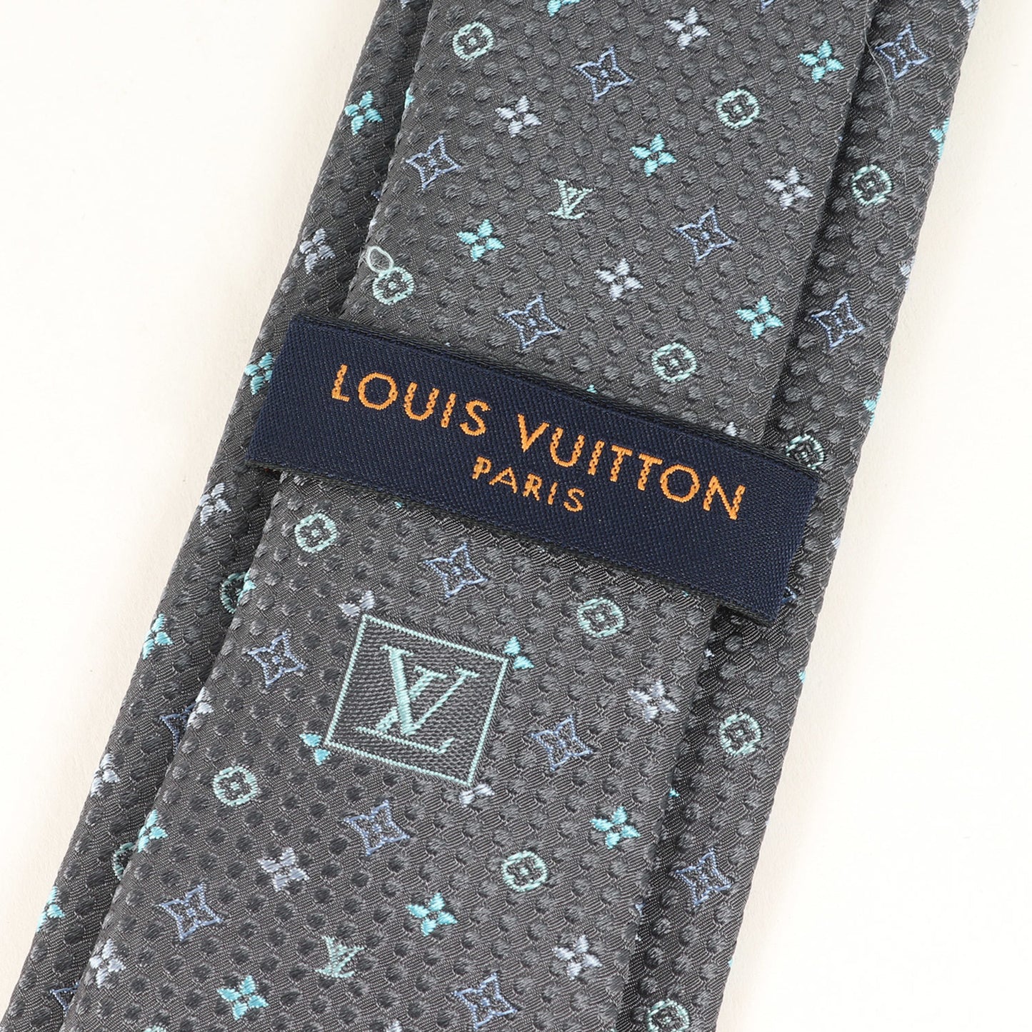 Louis Vuitton Micro Monogram Dot Silk Cravate Tie M78014 Gray 148Cm X 7Cm