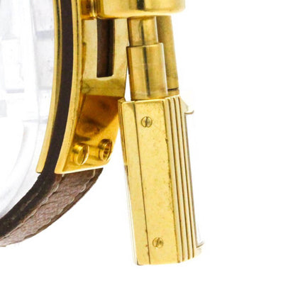 Hermes Kelly Watch Gold Plated Leather Quartz