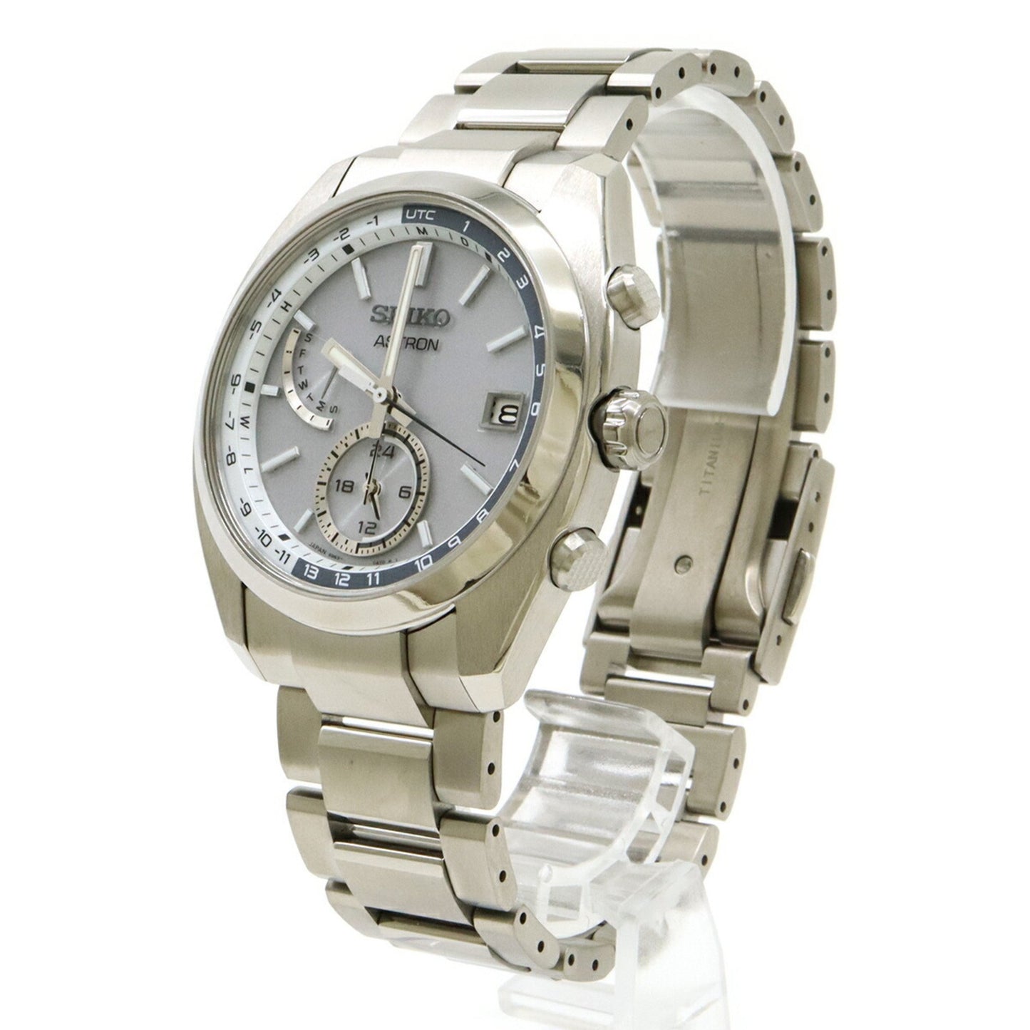 Seiko Astron Radio-Controlled Solar Watch With Silver Dial And Titanium Dial