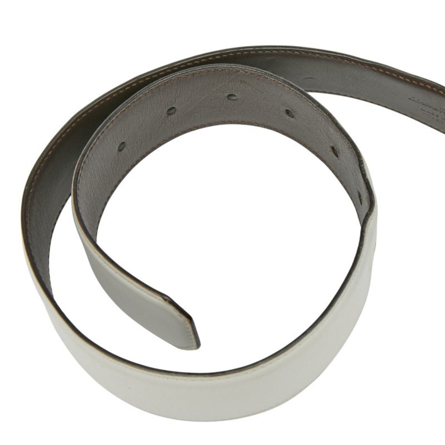 Salvatore Ferragamo Belt In White Leather