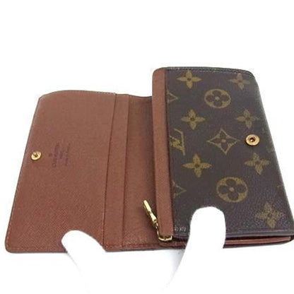 Louis Vuitton Monogram Porte Monnaie Bi-Tresor Wallet M61730 Brown Leather