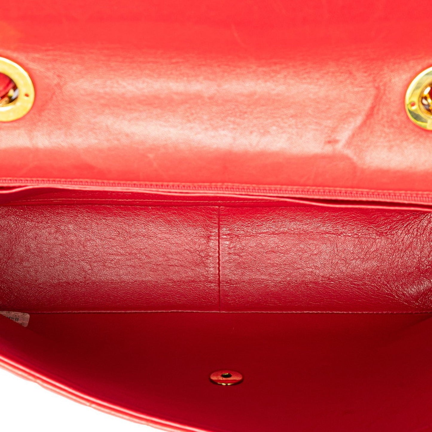 Chanel Mademoiselle Coco Mark Chain Shoulder Bag Handbag Red Lambskin