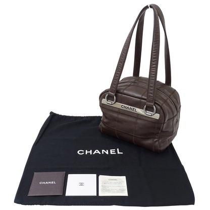 Chanel Chocobar Women'S Handbag/Shoulder Bag In Brown Caviar Leather With Silver Hardware