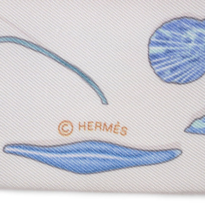 Hermes Herms Twilly In-The-Pocket Silk Scarf With Multicolored Pink Ribbon (H062340S