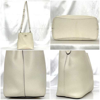 Coach 2Way Bag F-23331 White F34495 Leather Coach Crossbody Bucket