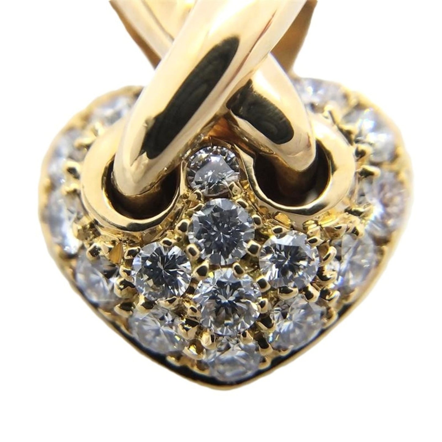 Chaumet Liens De Heart Pav Pendant Top In 18K Gold With Diamonds