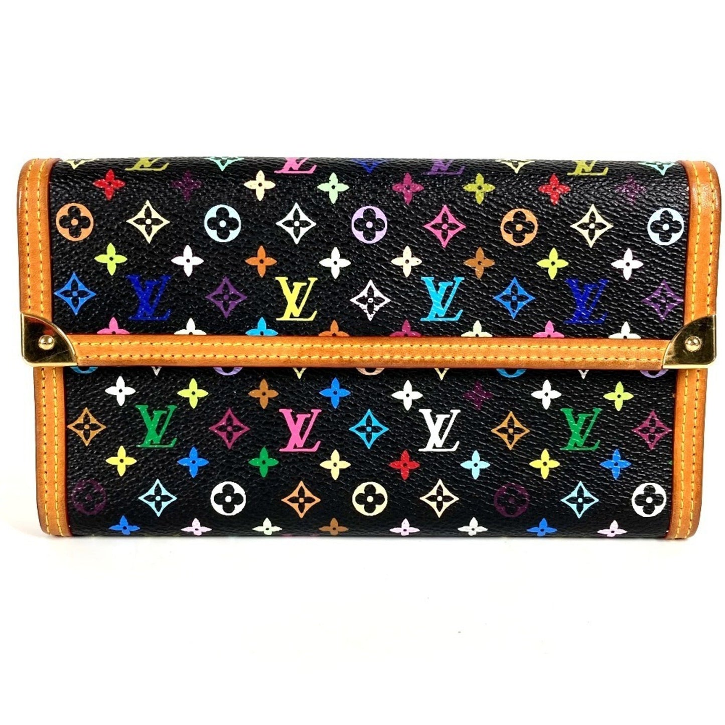 Louis Vuitton M92658 Monogram Multicolore Porte Tresor International Tri-Fold Long Wallet In Canvas
