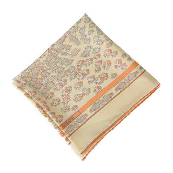 Hermes Scarf/Muffler Carre 90 Rencontre Oceane - Orange Multicolor 100% Silk