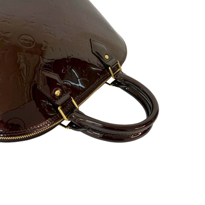 Louis Vuitton Alma Pm Monogram Vernis Patent Leather Enamel Handbag In Amaranth 33771
