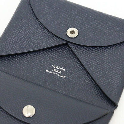 Hermes Herms Calvi Duo Epson Caban Black U Stamp () Card Case Coin Wallet