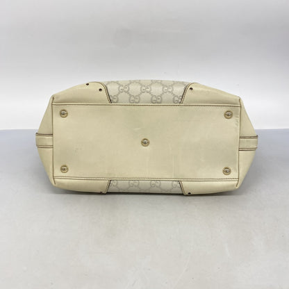 Gucci Tote Bag Guccissima 145993 Leather Ivory Champagne