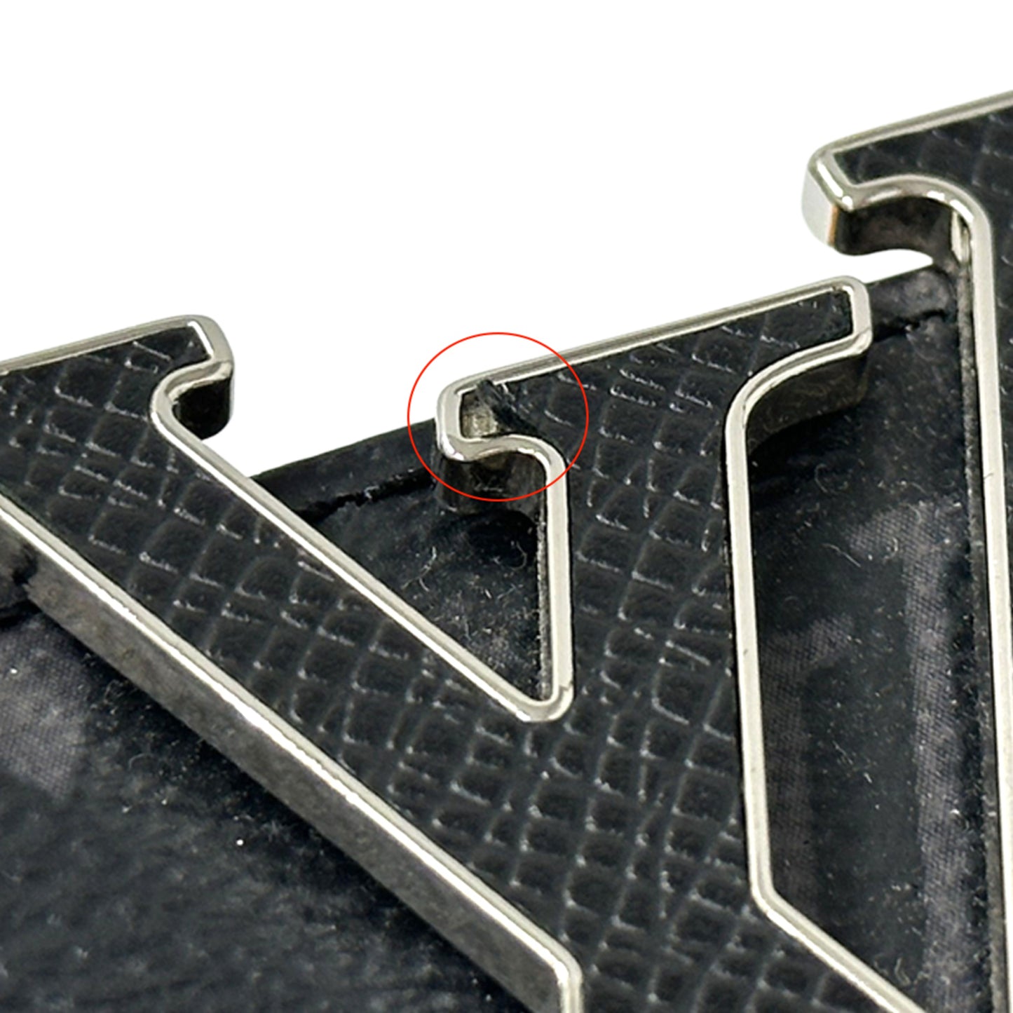 Louis Vuitton Monogram Eclipse Men'S Belt With Lv Initials