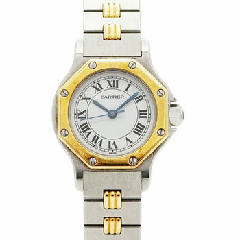Cartier Santos Octagon Godron Bracelet White Dial