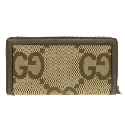 Unused Gucci Jumbo Gg Bamboo 658634 Canvas/Leather Brown Long Wallet 0783Gucci