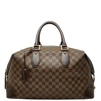 Louis Vuitton Damier Vase Lav Boston Bag N41537 Brown Leather