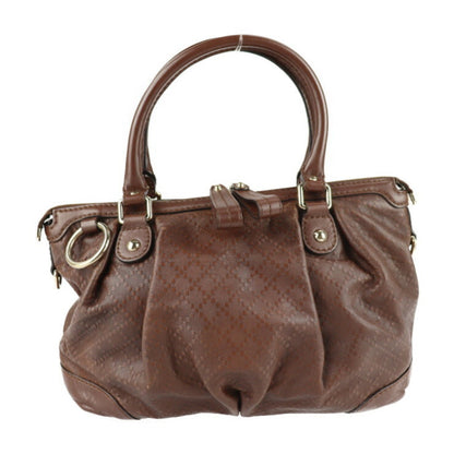 Gucci Gucci Suki Diamante Handbag 247902 Leather Brown Gold Metal Fittings 2Way Shoulder Bag