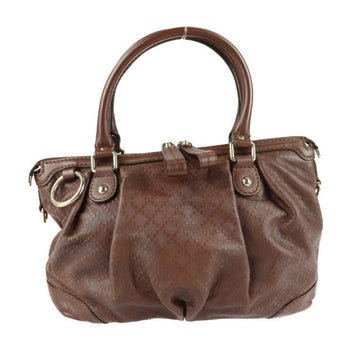 Gucci Gucci Suki Diamante Handbag 247902 Leather Brown Gold Metal Fittings 2Way Shoulder Bag