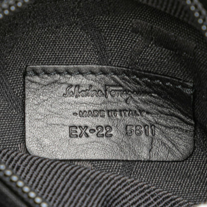 Salvatore Ferragamo Gancini Body Bag In Black Canvas