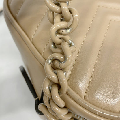 Gucci Gg Marmont Shoulder Bag 447632 Leather Beige
