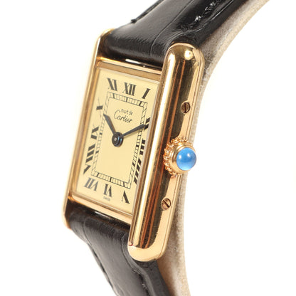 Cartier Must Tank Vermeil Small Gold/Black Watch