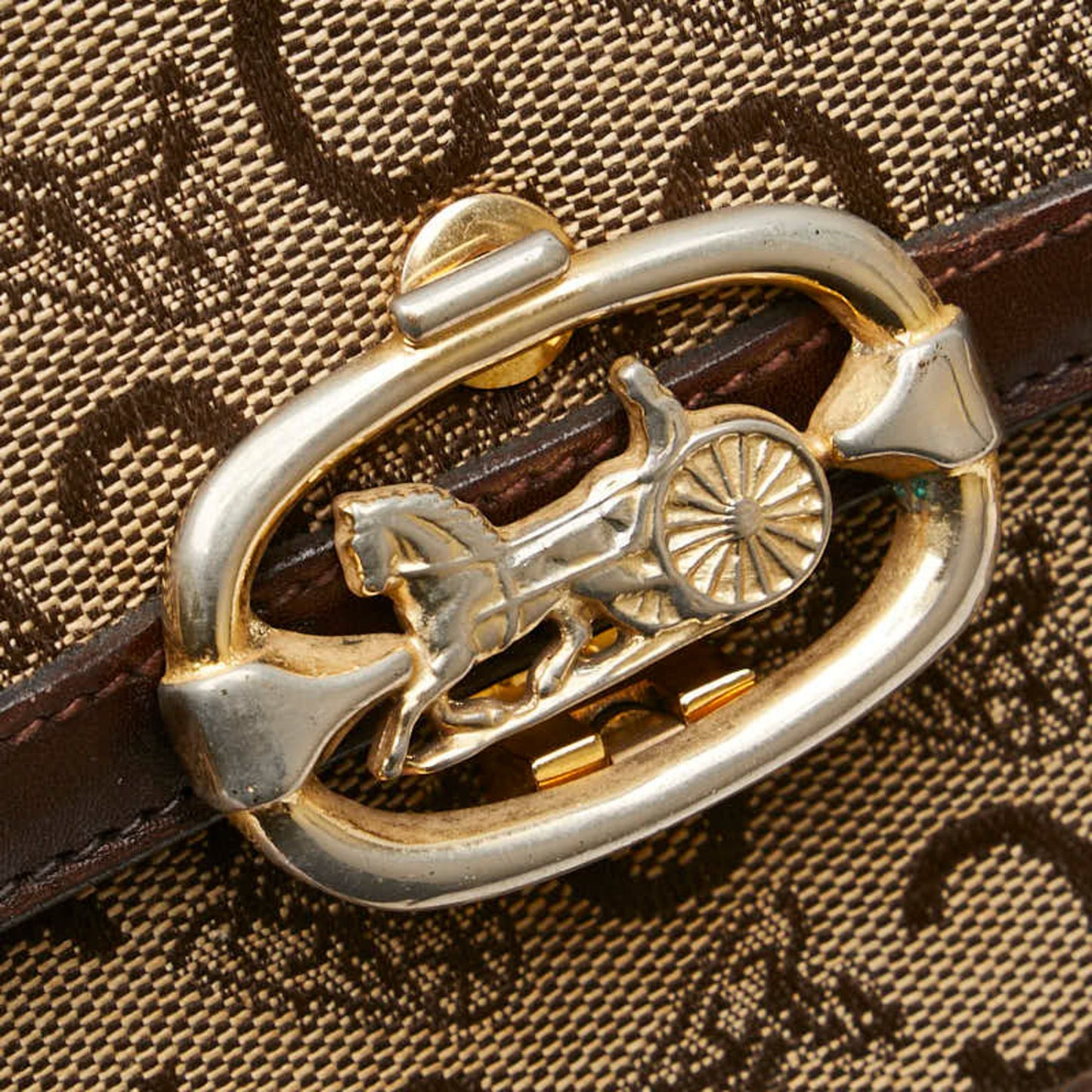 Celine C Macadam One-Shoulder Bag In Brown Canvas