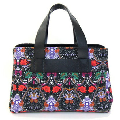 Miu Miu Miu Handbag Canapa Black Multicolor Canvas Leather Shoulder Bag Hand Tote