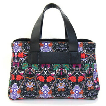 Miu Miu Miu Handbag Canapa Black Multicolor Canvas Leather Shoulder Bag Hand Tote