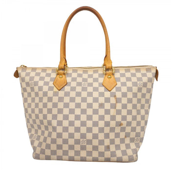 Louis Vuitton Damier Azur Saleya Mm Tote Bag N51185 White