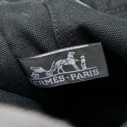 Herms Foul Tote Pm Bag Handbag Black/Gray Canvas