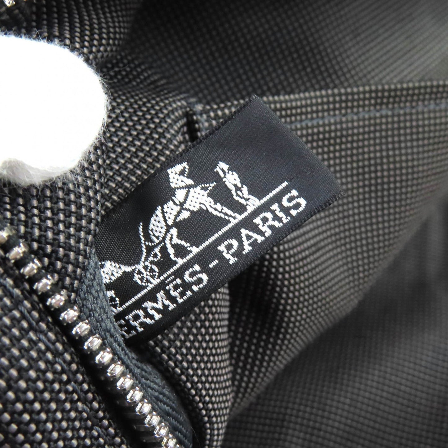 Hermes Air Line Gm Serie Button Canvas Large Tote Bag/Boston Bag Gray Made In France