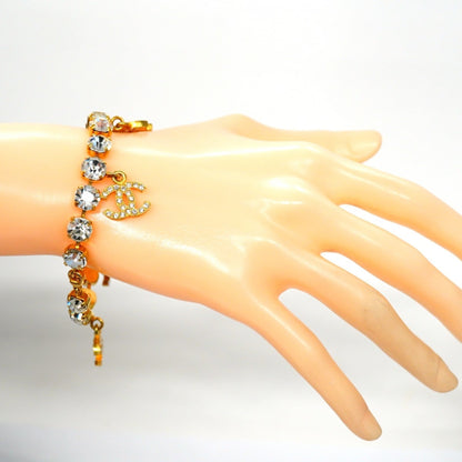 Chanel Coco Mark Bracelet With Gp Plated Rhinestones