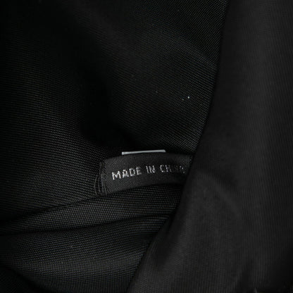 Prada Triangle Logo Plate Body Bag/Waist Bag In Black/Navy Leather/Nylon