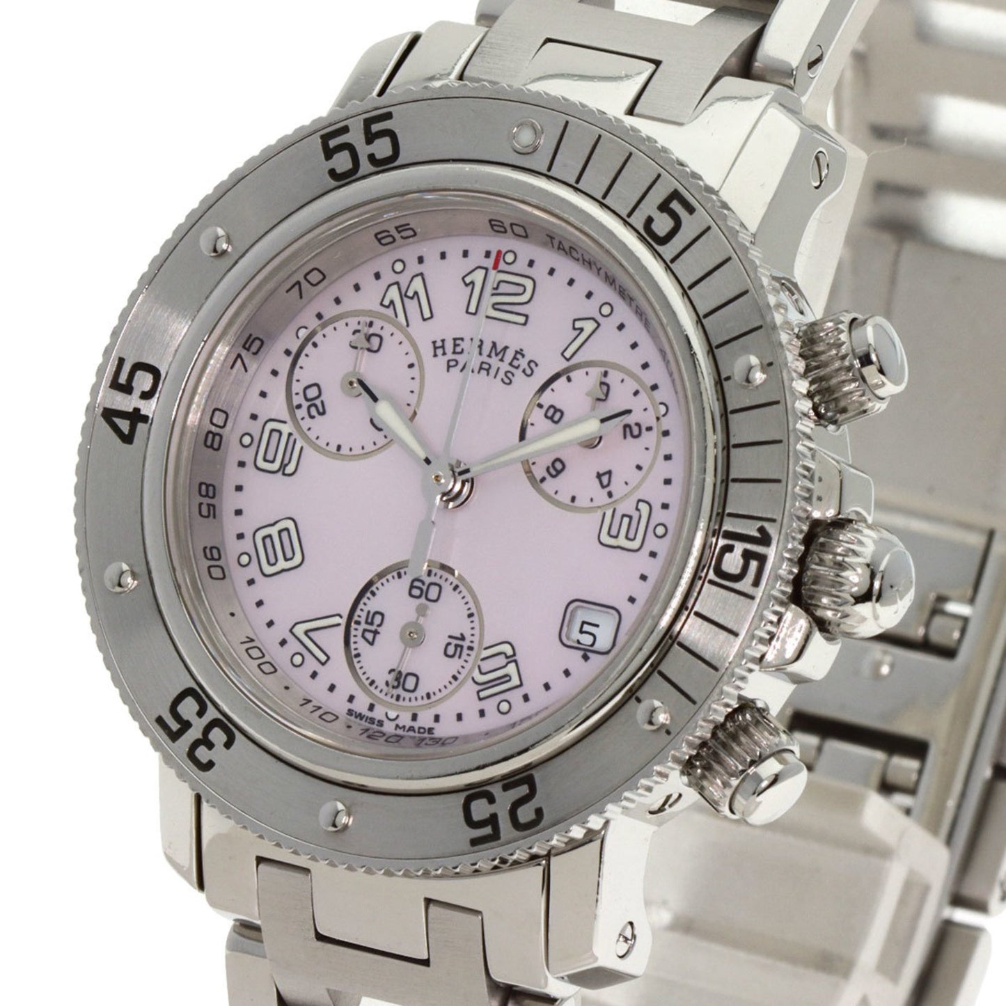 Herms Cl2.310 Clipper Diver Chronograph Watch With New Buckle