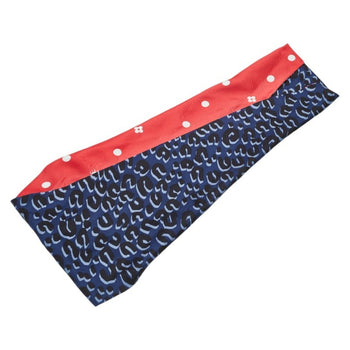 Louis Vuitton Leopard Dot Scarf Muffler Snood M74607 Red Navy Silk