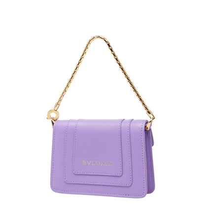 Bvlgari Serpenti Forever Business Card Case/Card Case Pouch Purple Leather