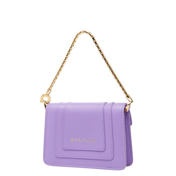 Bvlgari Serpenti Forever Business Card Case/Card Case Pouch Purple Leather