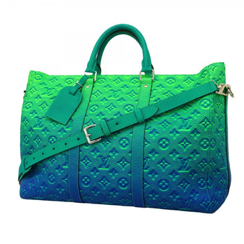 Louis Vuitton Monogram Illusion Keepall Tote Boston Bag M59688 Green Blue