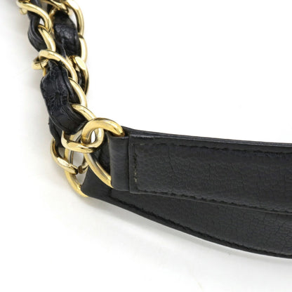 Chanel Chanel Matelasse Coco Mark Chain Tote Bag Shoulder Caviar Skin Leather Black A50995